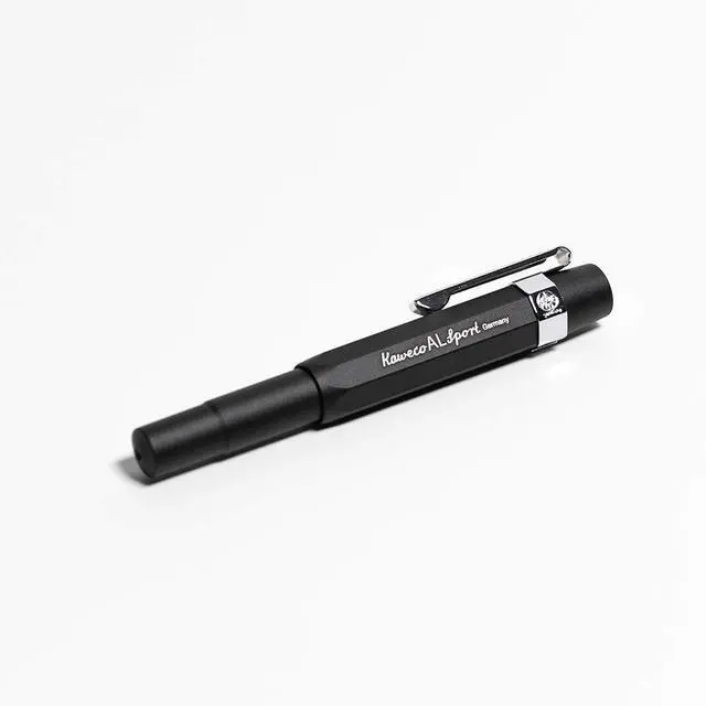 Alt view image 2 of 7 - AL Sport Fountain Pen Black, Fine Nib Sport Octagonal Clip Chrome