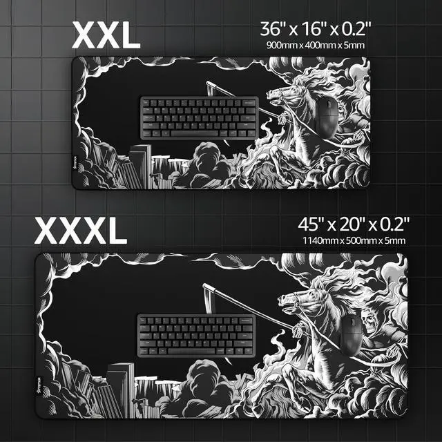 Alt view image 7 of 7 - ® Extended Gaming Mouse Pad | XXXL 45" x 20" | 5mm Thick, Waterproof Surface, Smooth Polyester Fabric, and Natural Rubber Base | Death