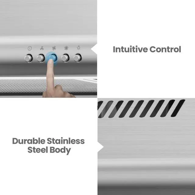Alt view image 6 of 7 - 30 Inch Under Cabinet Range Hood, Ducted/Ductless Convertible