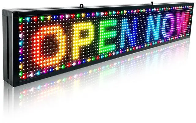 Main image of Outdoor Programmable Led Sign Waterproof Scrolling Digital Business Advertising Display Screen Custom Electronic Message Board Brightness App Control(39"X8")