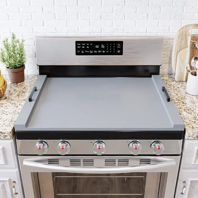 Main image of Noodle Board Stove Kitchen Cover with Handles, Top Covers for Gas Burners and Electric Stove, Oven Decor Accessories Wood Tray for Countertop, Gray Bamboo