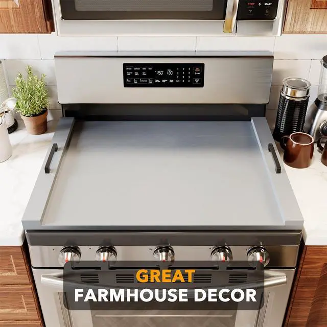 Alt view image 4 of 7 - Noodle Board Stove Kitchen Cover with Handles, Top Covers for Gas Burners and Electric Stove, Oven Decor Accessories Wood Tray for Countertop, Gray Bamboo