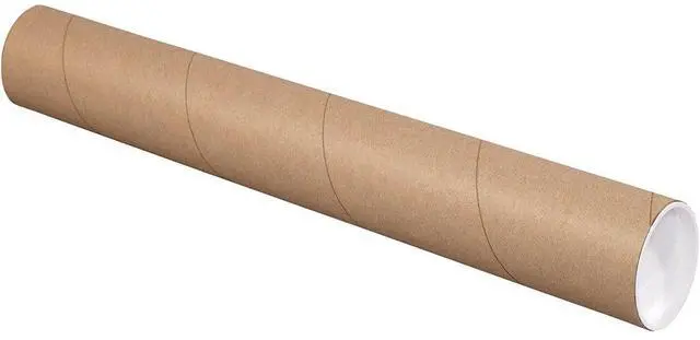 Main image of Kraft Mailing Tubes with Caps, 3" x 38", Pack of 24, for Shipping, Storing, Mailing, and Protecting Documents, Blueprints and Posters