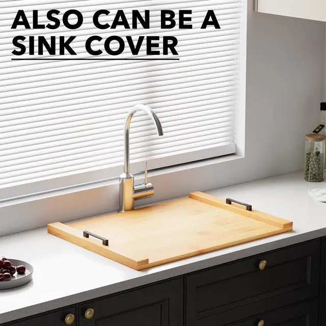 Alt view image 7 of 7 - Noodle Board Stove Kitchen Cover with Handles, Top Covers for Gas Burners and Electric Stove, Oven Decor Accessories Wood Tray for Countertop, Natural Bamboo