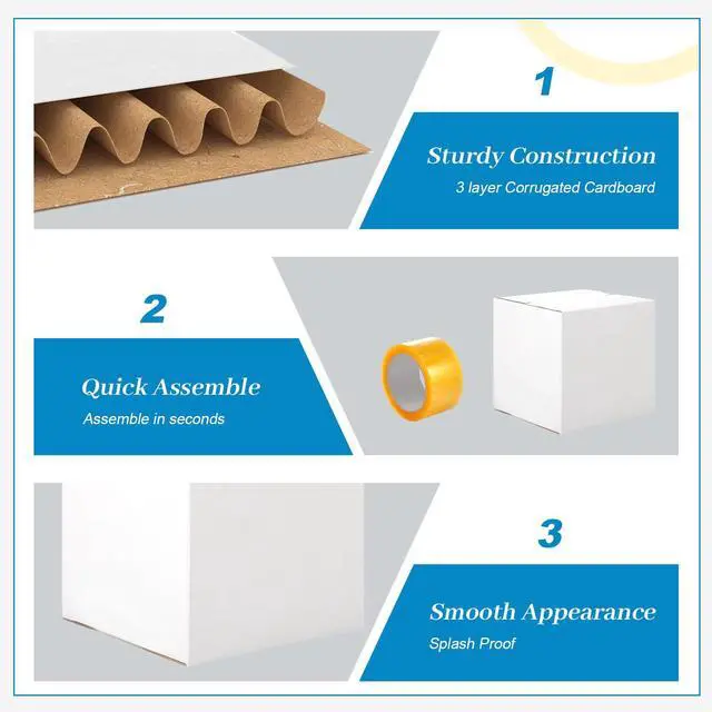Alt view image 3 of 6 - 200 Pcs Small Shipping Boxes 6x6x6'' Corrugated Cardboard Box | Heavy Duty Small Shipping Boxes for Packaging Moving Small Business Storage, Mailing, White