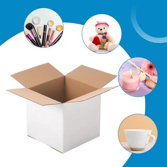 Alt view image 4 of 6 - 200 Pcs Small Shipping Boxes 6x6x6'' Corrugated Cardboard Box | Heavy Duty Small Shipping Boxes for Packaging Moving Small Business Storage, Mailing, White