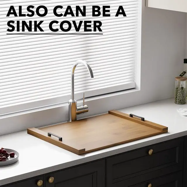 Alt view image 7 of 7 - Noodle Board Stove Kitchen Cover with Handles, Top Covers for Gas Burners and Electric Stove, Oven Decor Accessories Wood Tray for Countertop, Brown Bamboo