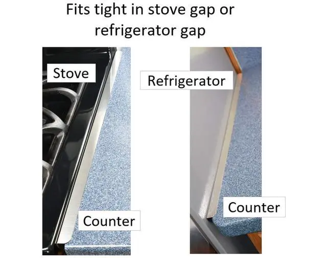 Alt view image 7 of 7 - Stove Gap Covers, 23.4", 316 Stainless Steel | Oven Side Gap Filler, Range Trim Kit, Guard Between Stove Top & Counter