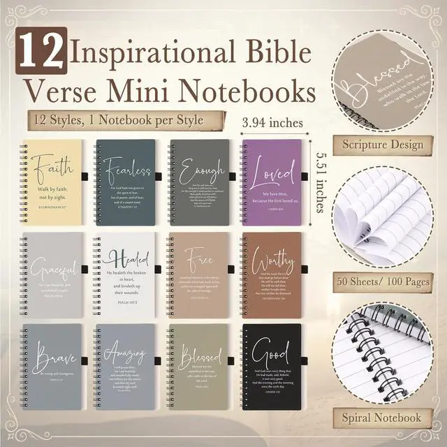 Alt view image 2 of 7 - Christian Gifts Boho Inspirational Bible Verse Notebook Pens,36 Pcs,Faith