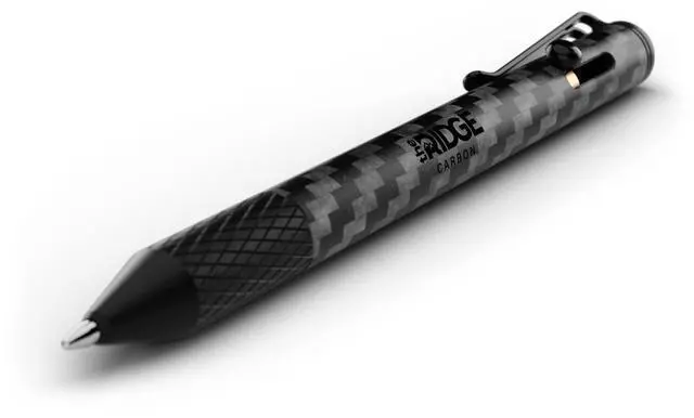 Main image of Ridge Bolt Action Pen - CNC Machined Everyday Carry Pen, Knurled Grip, Pressurized Refill, Manganese Spring Steel Clip, Compact Pocket EDC Pen with Schmidt EasyFlow 9000 (Carbon Fiber 3K)