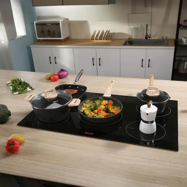 Alt view image 7 of 7 - Built-in Induction Electric Stove Top 30 Inch,5 Burners Electric Cooktop,9 Power Levels & Sensor Touch Control,Easy to Clean Ceramic Glass Surface,Child Safety Lock,240V
