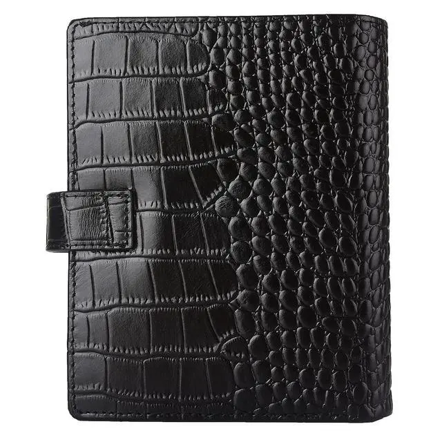 Alt view image 4 of 6 - Budget Binder,Leather Rings Planner, 6-Ring Pocket Organizer Notebook Cover (Croco-Black)