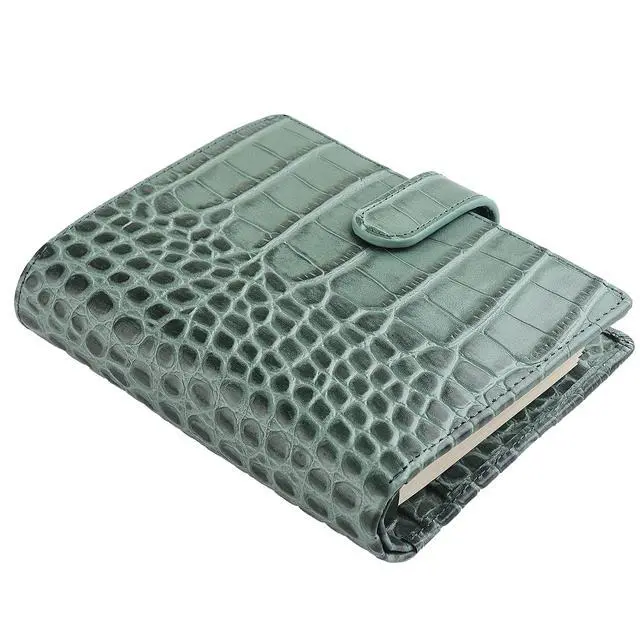 Alt view image 2 of 6 - Budget Binder,Leather Rings Planner, 6-Ring Pocket Organizer Notebook Cover (Croco-Green)