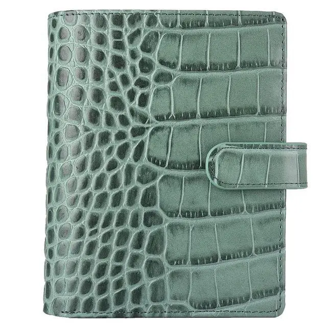 Alt view image 3 of 6 - Budget Binder,Leather Rings Planner, 6-Ring Pocket Organizer Notebook Cover (Croco-Green)