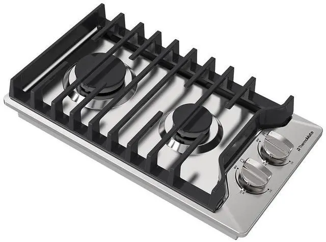 Main image of 12 Inch Gas Cooktop, Heavy Built In Gas Rangetop with 2 High Efficiency SABAF Burners, NG/LPG Convertible 304 Stainless Steel Stove Top with Flame Out Protection, CSA Certified