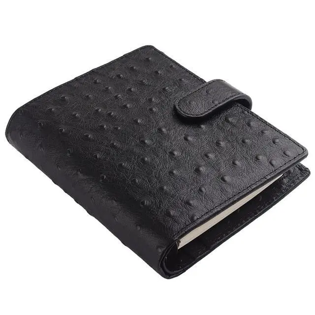Alt view image 2 of 6 - Budget Binder,Leather Rings Planner, 6-Ring Pocket Organizer Notebook Cover (Ostrich-Black)
