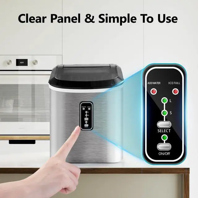 Alt view image 6 of 7 - Smart Ice Makers Countertop -26lbs in 24 Hours, 9 Cubes Ready in 8Mins, Self-Cleaning Countertop Ice Maker, Portable Ice Maker with Ice Scoop and Basket, Perfect for Home/Kitchen/Office(Sliver