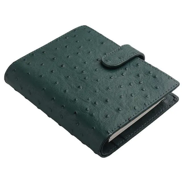 Alt view image 2 of 6 - Budget Binder,Leather Rings Planner, 6-Ring Pocket Organizer Notebook Cover (Ostrich-Dark Green)