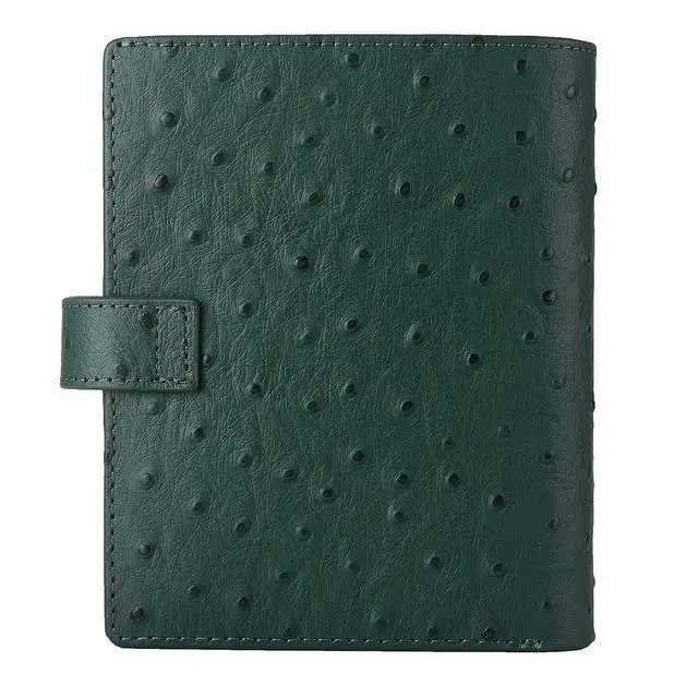 Alt view image 4 of 6 - Budget Binder,Leather Rings Planner, 6-Ring Pocket Organizer Notebook Cover (Ostrich-Dark Green)