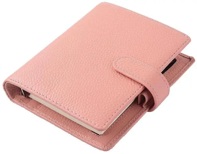 Main image of Budget Binder,Leather Rings Planner, 6-Ring Pocket Organizer Notebook Cover (Lychee-Pink)
