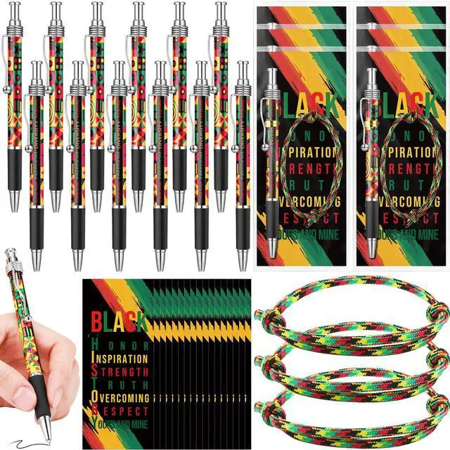 Main image of Juneteenth Day Gifts Bulk African American Juneteenth Holiday Pen Silicone Bracelets Bookmarks for Freedom Day Celebration Party Supplies Women History Month Gift(100 Sets)