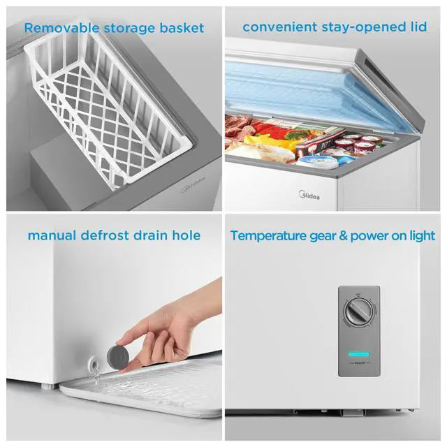 Alt view image 7 of 7 - 7.0 Cu.ft Chest Freezer, Fridge Freezer Convertible with LED Light | Removable Basket, Adjustable Temperature, For Kitchen Apartment Office