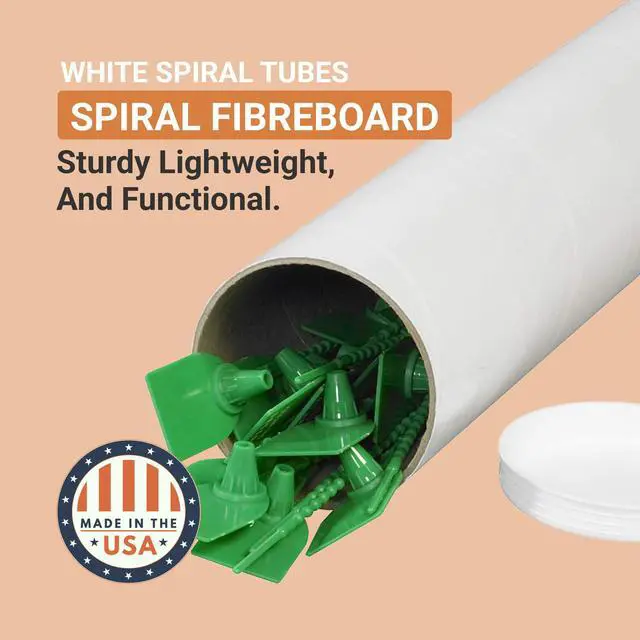 Alt view image 2 of 4 - Cardboard Tubes with Caps, 12"L x 2"W x 2"H, Pack of 50 | Poster Tube for Mailing and Storage of Blueprints, Artwork, Crafts, Long Art Holder, 12 inches
