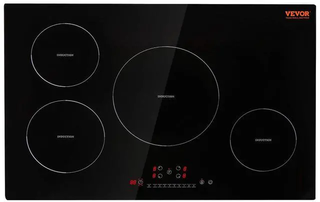 Main image of Electric Cooktop, 4 Burners, 30'' Induction Stove Top, Built-in Magnetic Cooktop 7500W, 9 Heating Level Multifunctional Burner, LED Touch Screen w/Child Lock & Over-Temperature Protection
