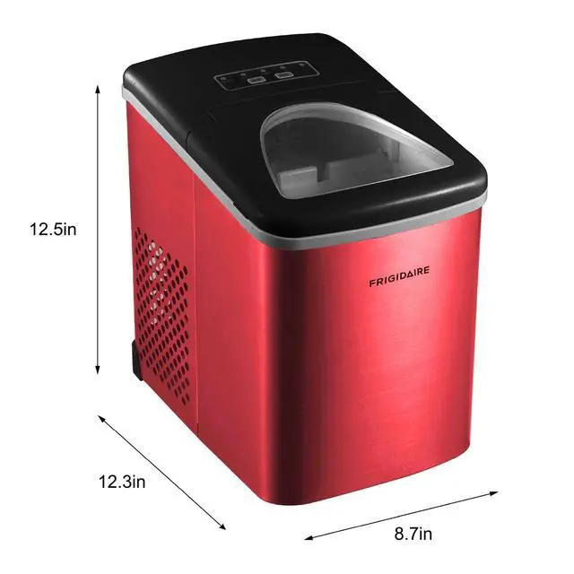 Alt view image 5 of 7 - Counter top Portable, 26 lb per Day Nugget Ice Maker Machine (Red Stainless Steel)