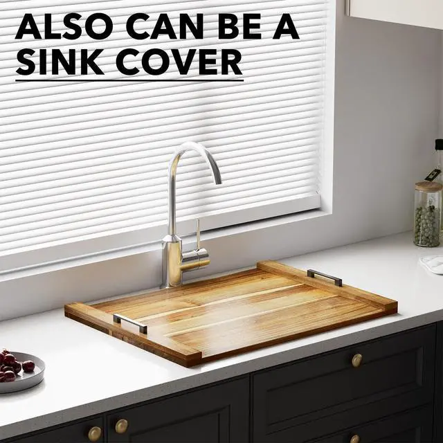 Alt view image 7 of 7 - Noodle Board Stove Kitchen Cover with Handles, Top Covers for Gas Burners and Electric Stove, Oven Decor Accessories Wood Tray for Countertop, Natural Acacia