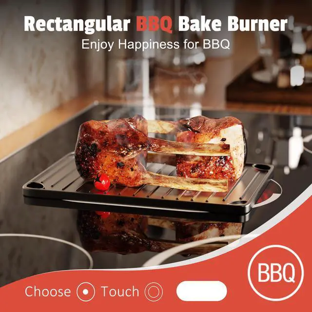 Alt view image 4 of 7 - Electric Cooktop 30 Inch(Cut-out Size: 29.13"x19.3") - 30" Built-in Electric Stove 8400W, 5 Burner Ceramic Stove with Metal Frame, Timer, Safety Lock, Dual Ring, 220V Hard Wired (No Plug)