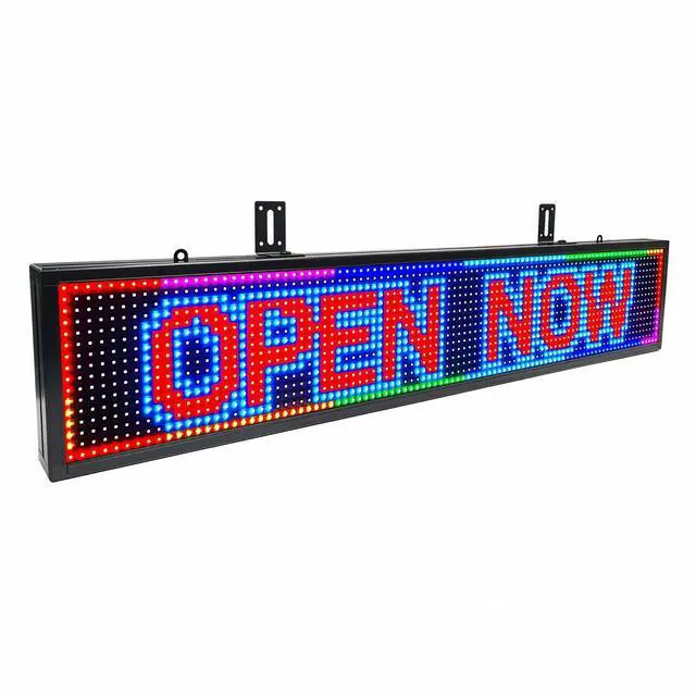 Main image of Programmable Scrolling LED Signs WIFI Control for Businesse, P10 Outdoor Sign Custom Message Board Digita Display Advertising Screen, RGB Full Color High Brightness Led Signage 39"X8"