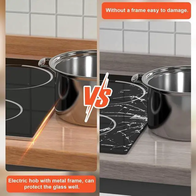 Alt view image 7 of 7 - Electric Cooktop 30 Inch(Cut-out Size: 29.13"x19.3") - 30" Built-in Electric Stove 8400W, 5 Burner Ceramic Stove with Metal Frame, Timer, Safety Lock, Dual Ring, 220V Hard Wired (No Plug)