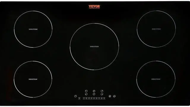 Main image of Electric Cooktop, 5 Burners, 36'' Induction Stove Top, Built-in Magnetic Cooktop 9200W, 9 Heating Level Multifunctional Burner, LED Touch Screen w/Child Lock & Over-Temperature Protection