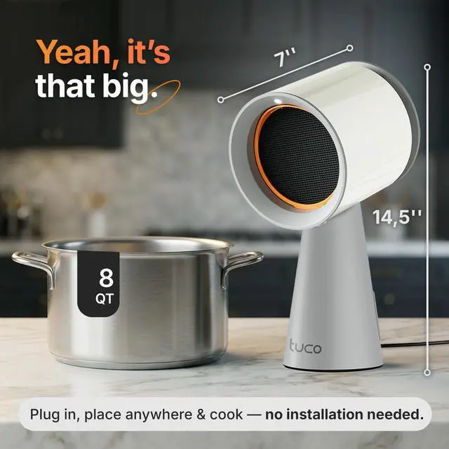 Alt view image 4 of 7 - Portable Range Hood, Countertop Kitchen Exhaust Fan with 3 Speeds, 5-Layer Filter, Powerful Smoke Removal, Low Noise, Oil Cup, Air Purifier for Apartments, Dorms & Indoor BBQ Smokeless Grey