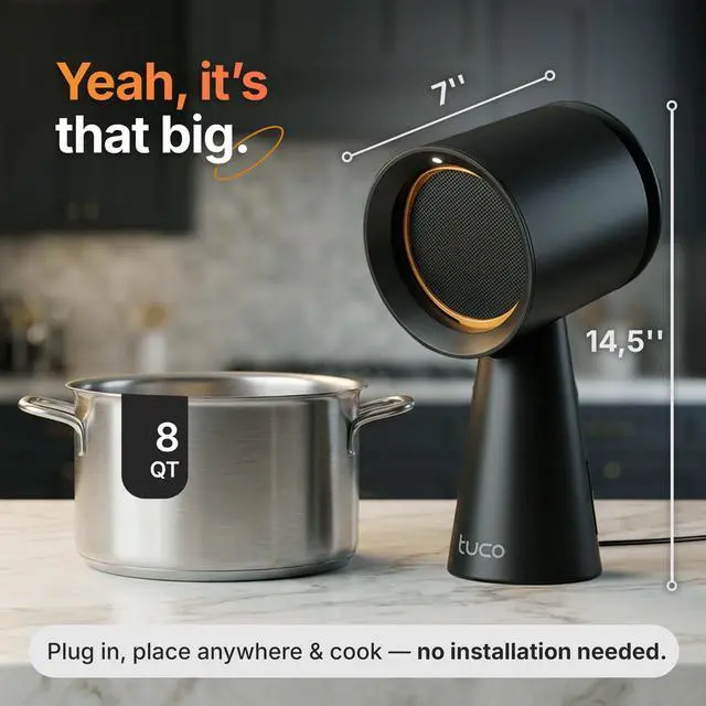 Alt view image 4 of 7 - Portable Range Hood, Countertop Kitchen Exhaust Fan with 3 Speeds, 5-Layer Filter, Powerful Smoke Removal, Low Noise, Oil Cup, Air Purifier for Apartments, Dorms & Indoor BBQ Smokeless Black