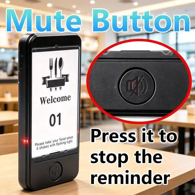 Alt view image 2 of 6 - Restaurant Buzzer System, Restaurant Waiting Pager, Pagers and Beepers, Set with Vibration,Flashing and Buzzer,Close Reminder,10 Guest Pagers for Food Truck,Church Nursery