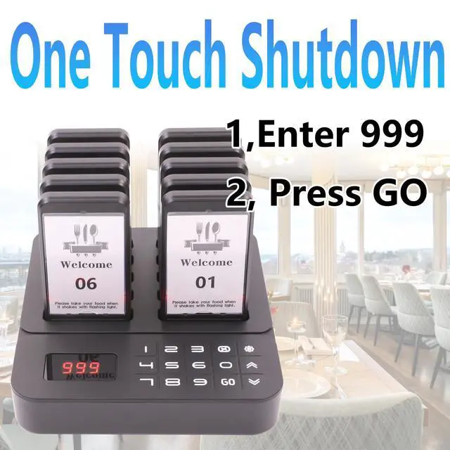 Alt view image 6 of 6 - Restaurant Buzzer System, Restaurant Waiting Pager, Pagers and Beepers, Set with Vibration,Flashing and Buzzer,Close Reminder,10 Guest Pagers for Food Truck,Church Nursery