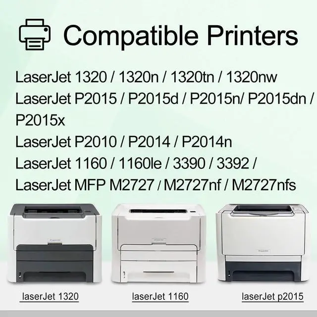Alt view image 2 of 7 - Q5949X Q7553X 1320 Toner Cartridge Compatible for HP 49X 53X | Q5949X Q7553X Works with Laserjet 1320n 1320nw 3390 3392 M2727nf P2015dn P2015 P2014 P2010 Series Printer (Black,3 Pack)