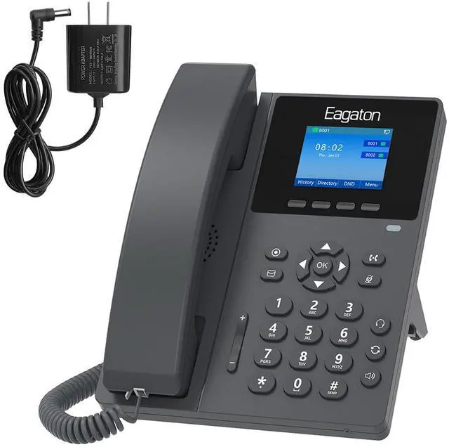 Main image of T52P IP Phone,Office Phones Voip,2.4" Color Display, 2 SIP Accounts Business VoIP Phone, HD Voice,PoE Supported, Compatible with IPPBX&VoIP Providers, Includes Power Adapter for Home & Office