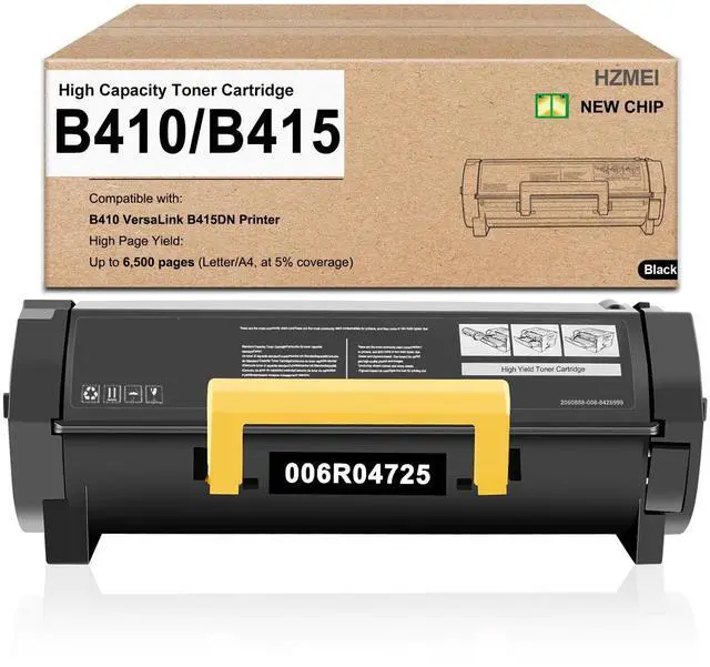 Main image of B410 B415 Toner Cartridge 006R04725 Black Toner with New Chip | High Capacity B410 B415 Toner Replacement for Xerox B410 VersaLink B415DN Printers Fine powder without lumps