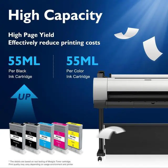 Alt view image 4 of 7 - PFI-030 Ink Cartridge Compatible for Canon imagePROGRAF TA-20 TA-30 | PFI-030 Pigment Ink Tank PFI-030MBK PFI-030BK PFI-030C PFI-030M PFI-030Y, 55ML 5-Pack (MBK/BK/C/M/Y)