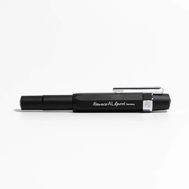 Alt view image 3 of 7 - AL Sport Fountain Pen Black, Fine Nib Sport Octagonal Clip Chrome