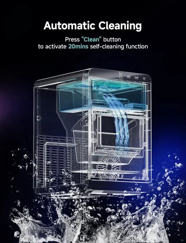 Alt view image 5 of 7 - Nugget Ice Maker Countertop, 40Lbs/24H Pebble Ice Maker Machine, Self-Cleaning Countertop Sonic Ice Makers with Ice Scoop&Basket, Pellet Ice Maker Machine for Home/Kitchen/Office