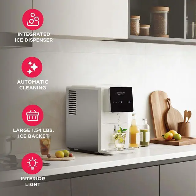 Alt view image 4 of 7 - Countertop Crunchy Chewable Touchscreen Nugget Ice Maker, 33lbs per Day, Auto Self Cleaning, White