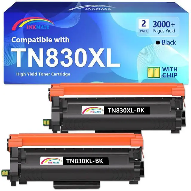 Main image of TN830XL Black High Yield Toner Cartridge Replacement for Brother TN830 TN830XL/V/R Compatible with DCP-L2640DW HL-L2400D HL-L2405W HL-L2460DW HL-L2465DW MFC-L2820DW Laser Printer (2 Pack)