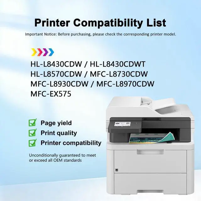 Alt view image 2 of 7 - TN635XL Toner Cartridges 4 Pack Compatible for Brother mfc-l8930cdw toner | TN-635XL TN 635XL TN-635 for HL-L8570CDW HL-L8430CDW MFC-L8970CDW HL-L8430CDWT MFC-L8730CDW Ink Printer