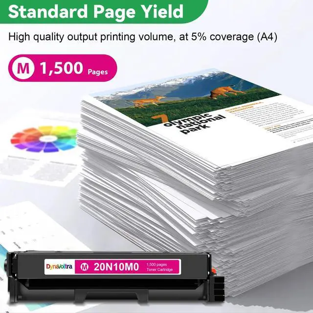 Alt view image 3 of 5 - 20N10M0 Magenta Toner Cartridge, with Chip, Standard Yield 1,500 Pages | Compatible for Lexmark CS331dw, CS431dw, CX331adwe, CX431adw Printers,1-Pack