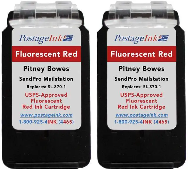 Main image of SL-870-1 Red Ink Cartridge for PB SendPro Mailstation (CSD1) Postage Meters (2-Pack)