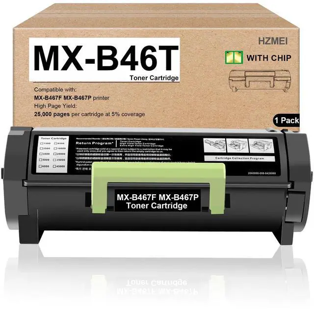 Main image of MXB46T MX-B46T Black Toner Cartridge Compatible for Sharp MX-B467F Printer | High Yield MXB46T Toner with Chip Replacement for Sharp MX-B467P Printer, Black